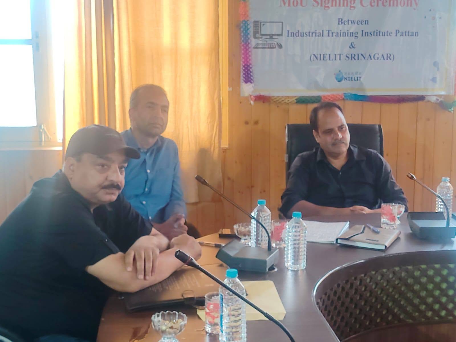 A significant milestone was achieved as Government ITI Pattan and NIELIT formalized their collaboration through the signing of a Memorandum of Understanding (MoU). This partnership aims to strengthen skill development, promote digital literacy.