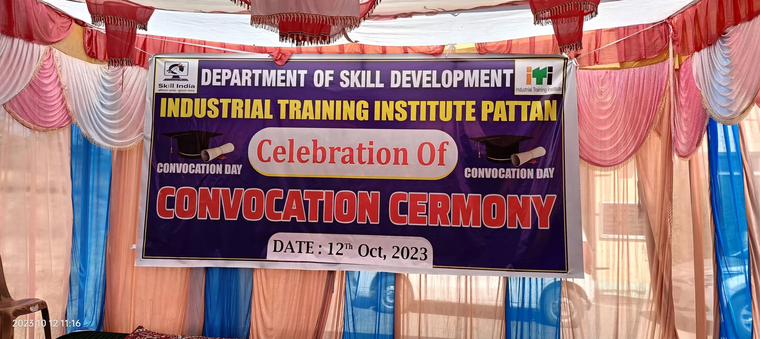 The convocation ceremony was celebrated in the premises of Government ITI Pattan,where students of NCVT trades were felicitated with the NTC.
