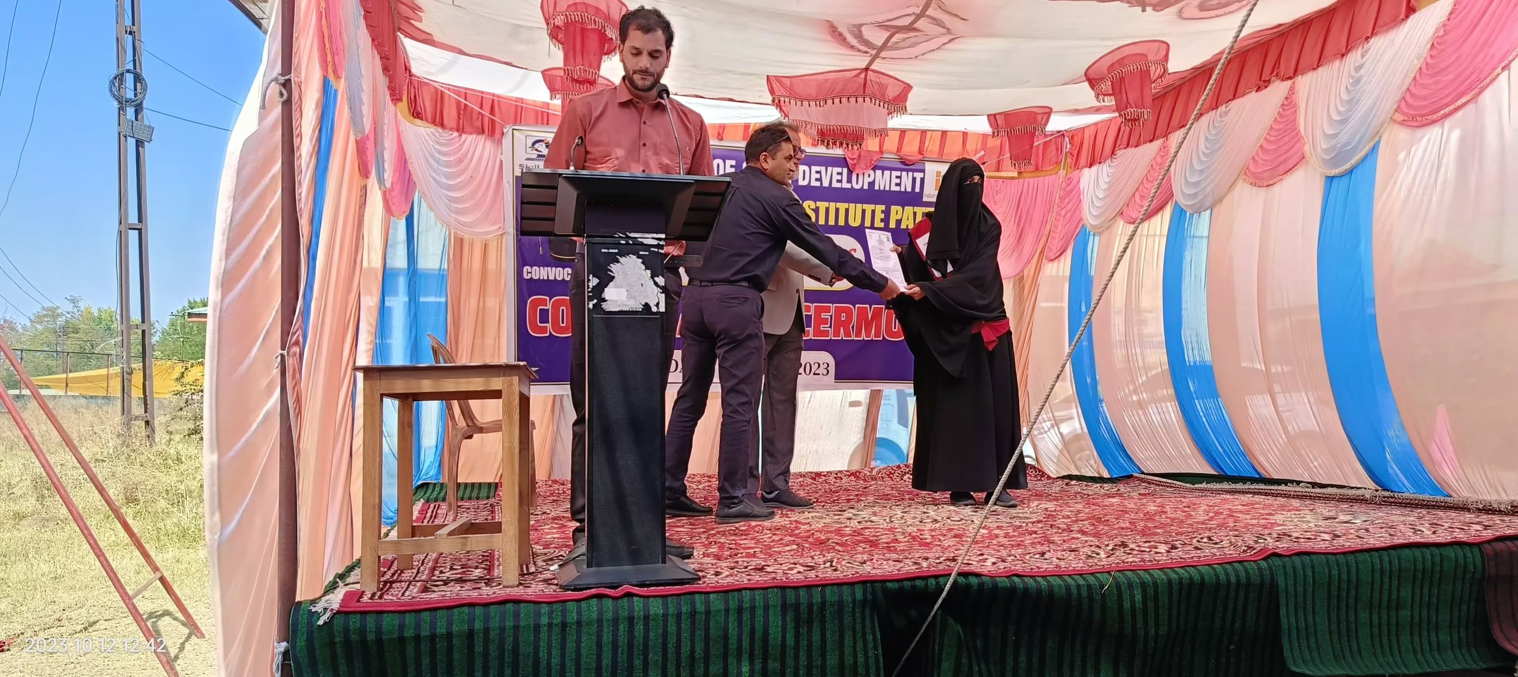 The convocation ceremony was celebrated in the premises of Government ITI Pattan,where students of NCVT trades were felicitated with the NTC.